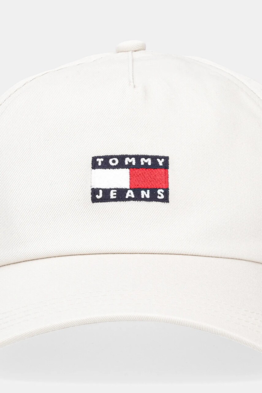 Бавовняна бейсболка Tommy Jeans колір бежевий з аплікацією AW0AW16991