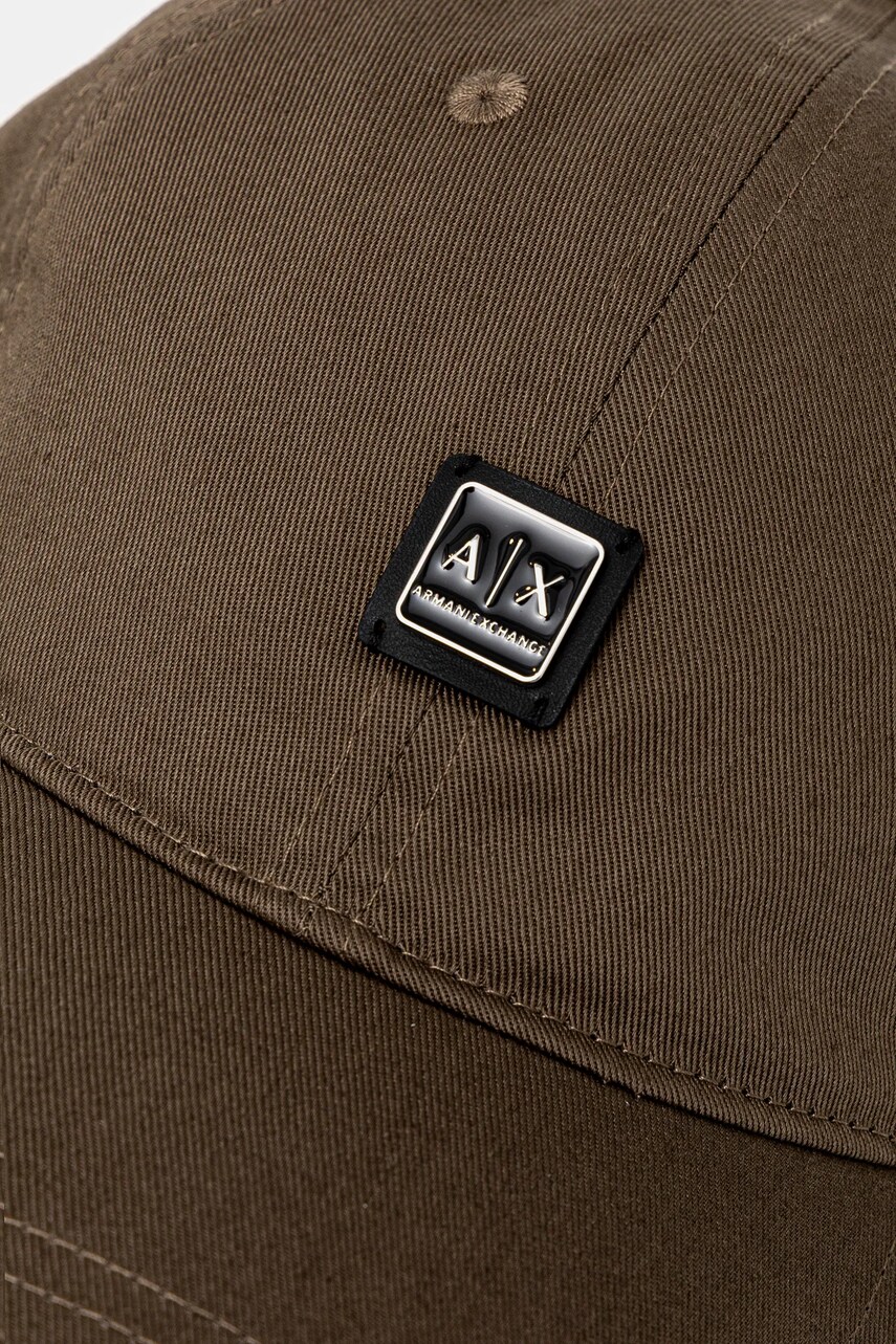 Бавовняна бейсболка Armani Exchange колір зелений з аплікацією XW000312 AF12128