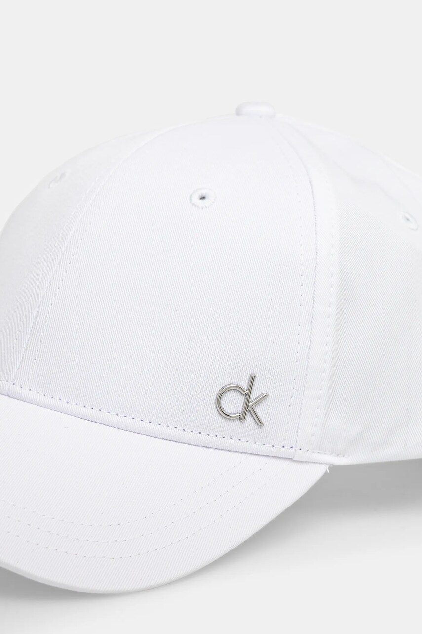 Бавовняна бейсболка Calvin Klein колір білий з аплікацією K60K613102