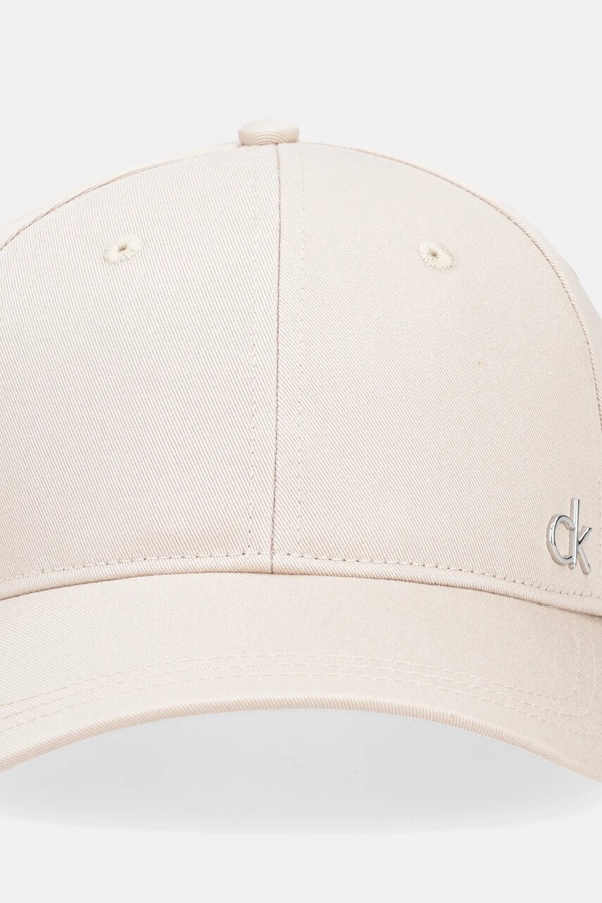 Бавовняна бейсболка Calvin Klein колір бежевий з аплікацією K60K613102
