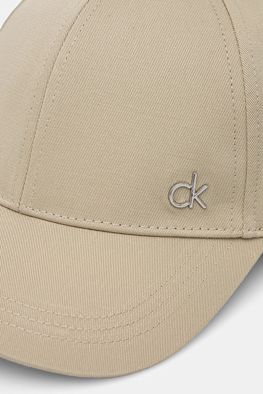 Бавовняна бейсболка Calvin Klein колір бежевий з аплікацією K60K613102