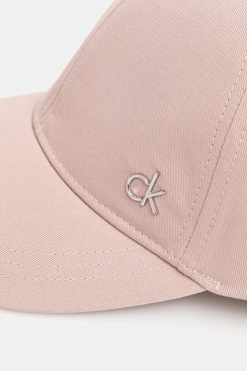 Бавовняна бейсболка Calvin Klein колір рожевий з аплікацією K60K613102