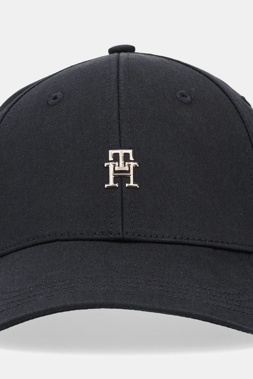 Бавовняна бейсболка Tommy Hilfiger колір чорний з аплікацією AW0AW16843