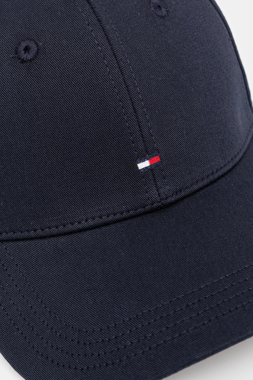 Бавовняна бейсболка Tommy Hilfiger колір синій однотонна AW0AW16844