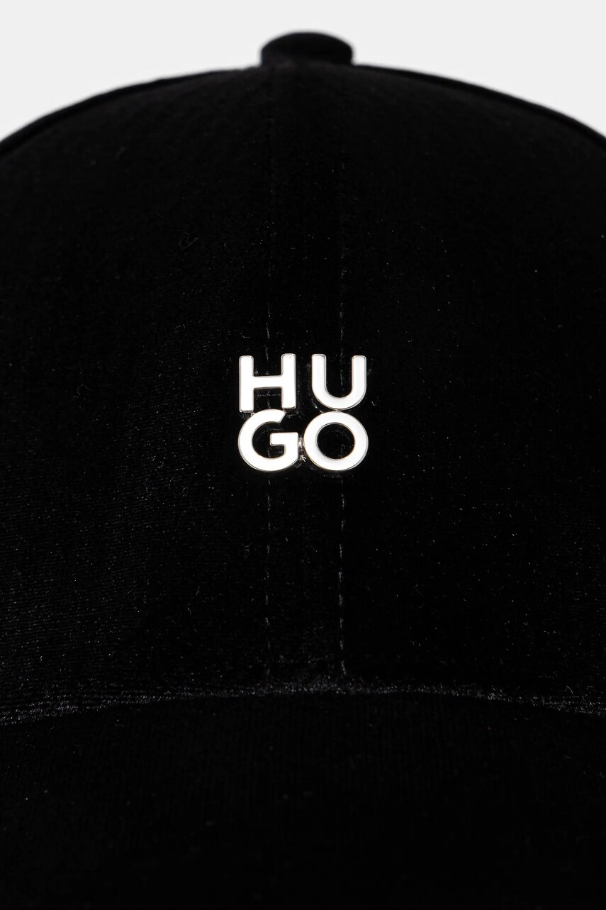 Кепка HUGO колір чорний з аплікацією 50533418