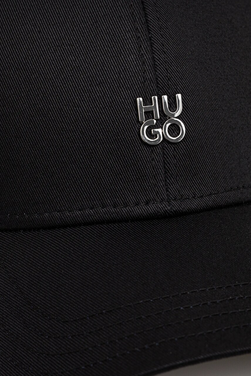Бавовняна бейсболка HUGO колір чорний однотонна 50533427