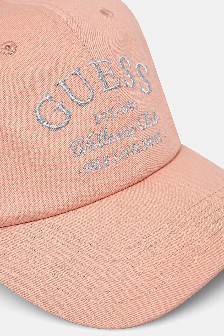 Бавовняна бейсболка Guess LUREX колір помаранчевий з аплікацією V5RZ03 WFKN0
