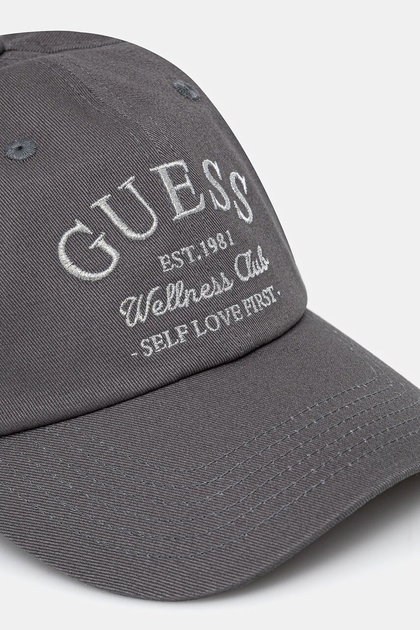 Бавовняна бейсболка Guess LUREX колір сірий з аплікацією V5RZ03 WFKN0