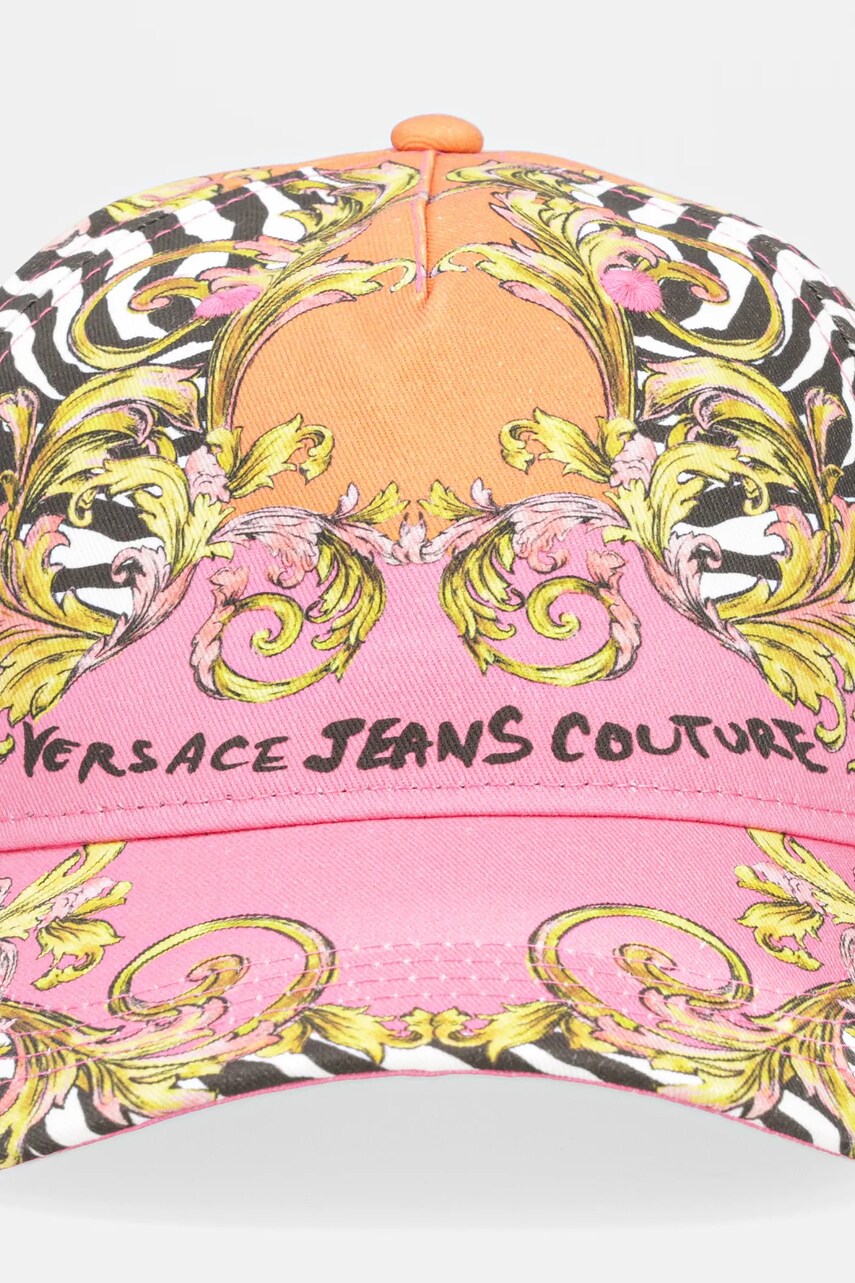 Бавовняна бейсболка Versace Jeans Couture колір рожевий візерунок 78HAZK59 ZG371