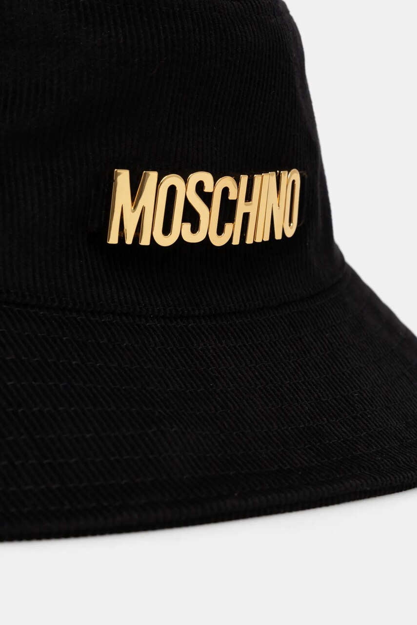 Бавовняний капелюх Moschino колір чорний з бавовни