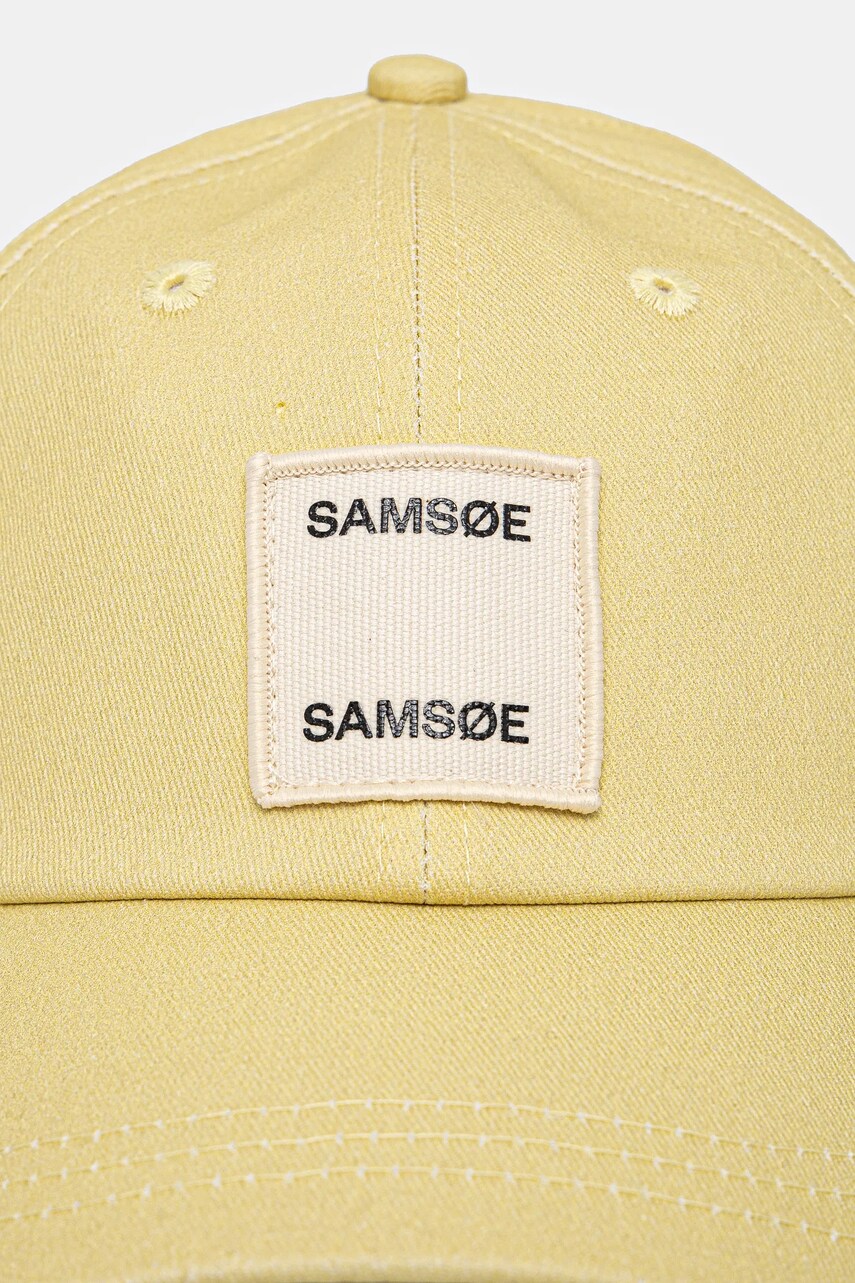 Бавовняна бейсболка Samsoe Samsoe SASAMSOE колір жовтий з аплікацією F25100107