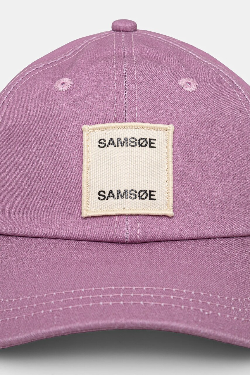 Бавовняна бейсболка Samsoe Samsoe SASAMSOE колір рожевий з аплікацією F25100107