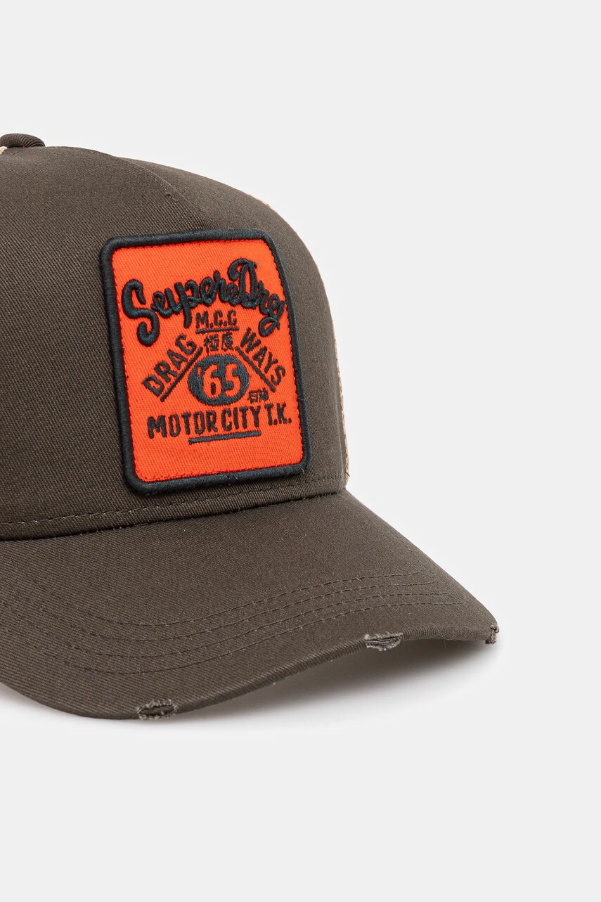 Кепка Superdry колір зелений з аплікацією W9010176A-L5L