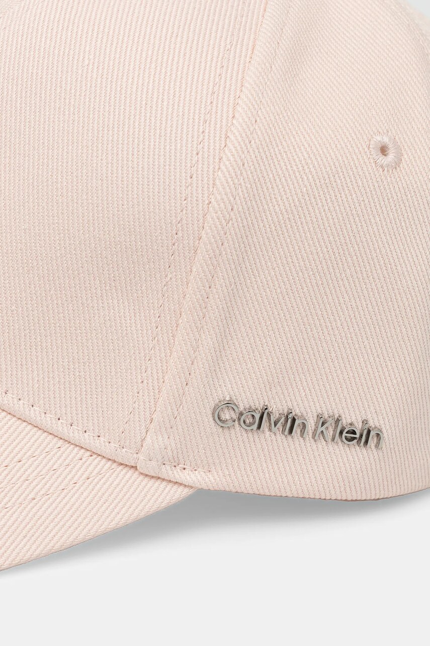 Бавовняна бейсболка Calvin Klein колір рожевий однотонна K60K612910