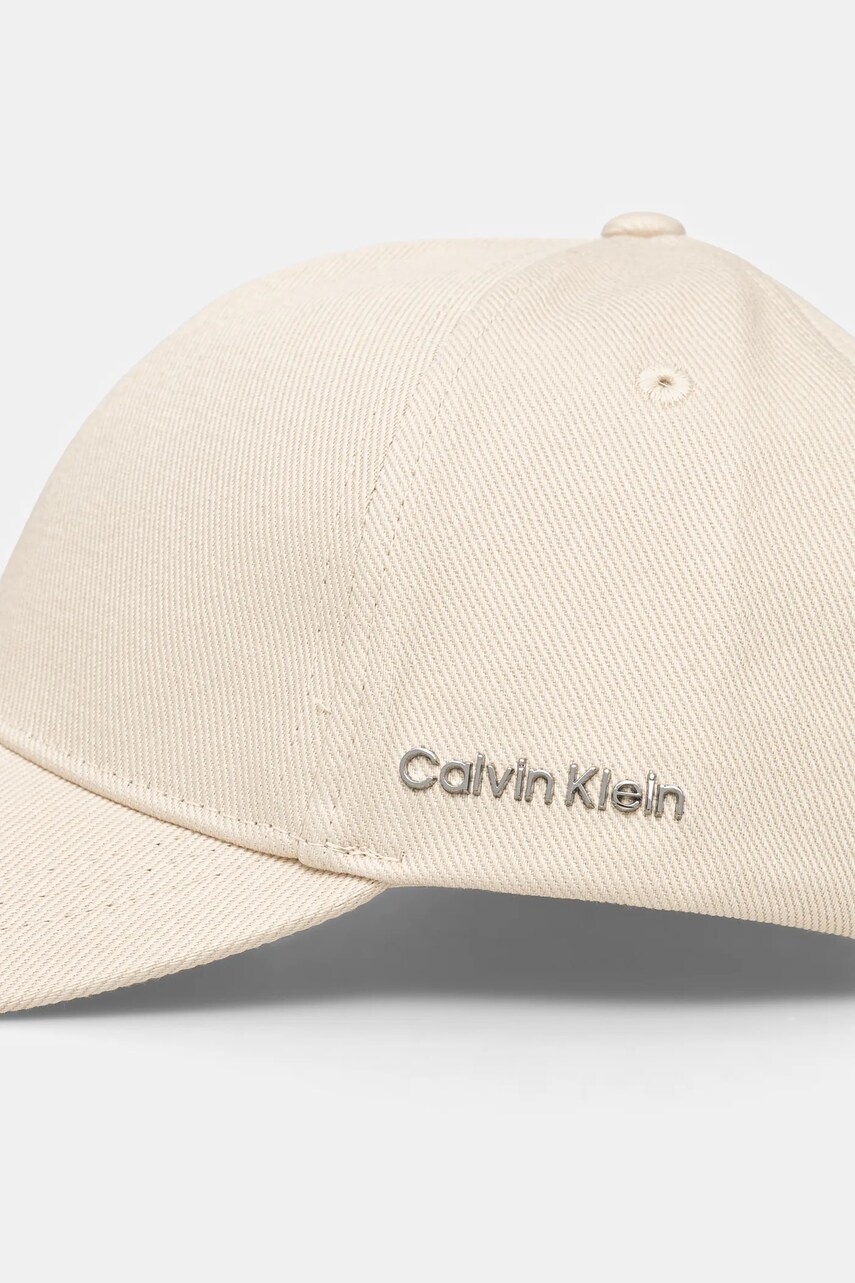 Бавовняна бейсболка Calvin Klein колір бежевий однотонна K60K612910