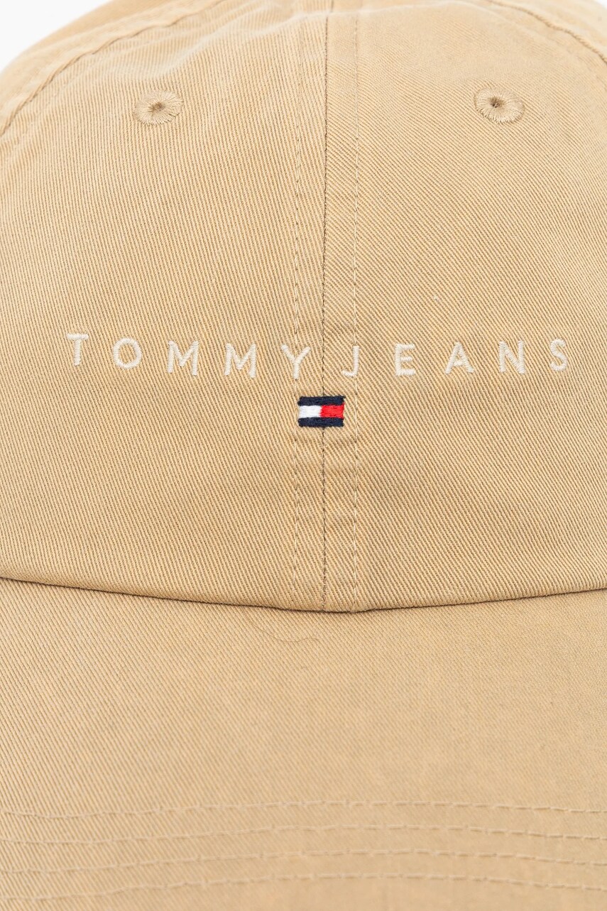 Бавовняна бейсболка Tommy Jeans колір бежевий з аплікацією AW0AW17308