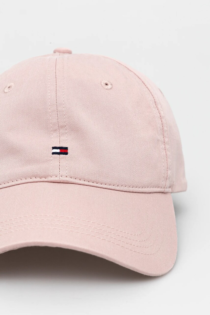 Бавовняна бейсболка Tommy Hilfiger колір рожевий однотонна AW0AW17131