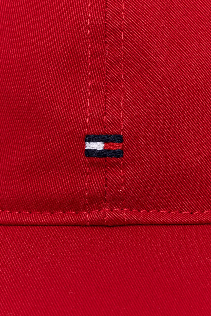 Бавовняна бейсболка Tommy Hilfiger колір червоний однотонна AW0AW17131