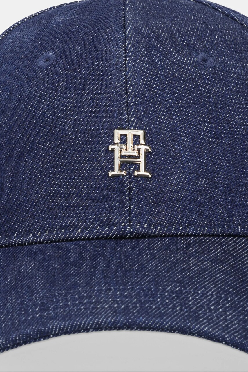 Джинсова кепка Tommy Hilfiger колір синій з аплікацією AW0AW17137