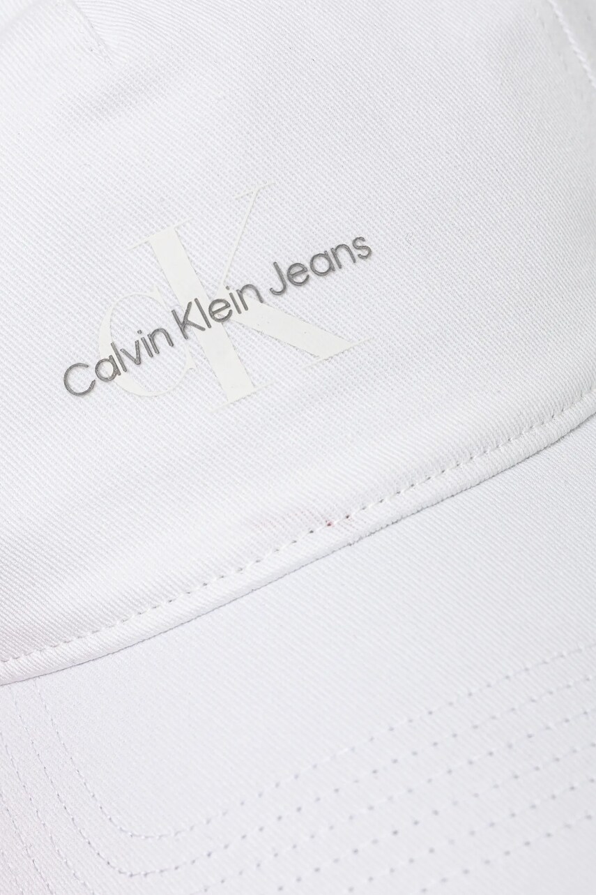 Бавовняна бейсболка Calvin Klein Jeans колір білий однотонна LV04K5027G