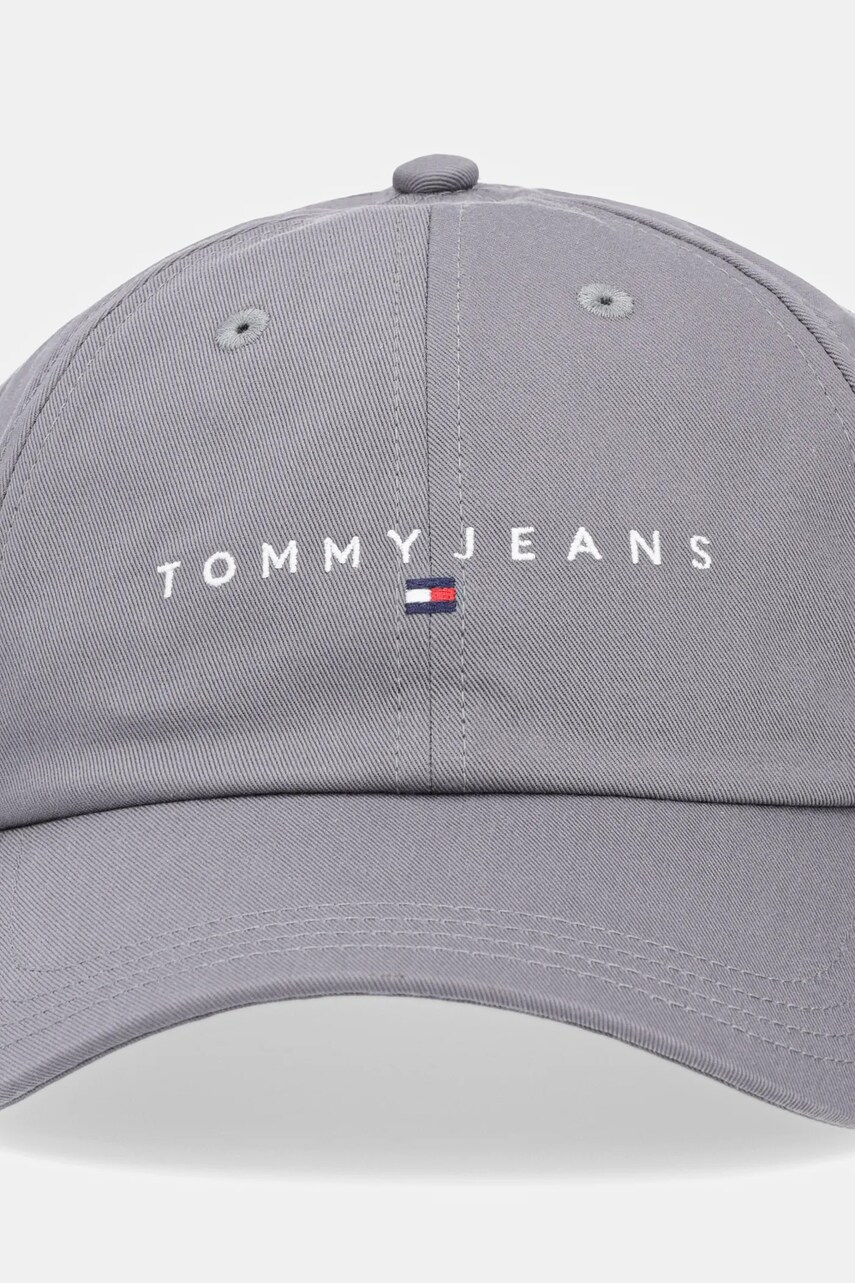 Бавовняна бейсболка Tommy Jeans 0 колір сірий з аплікацією AM0AM12958