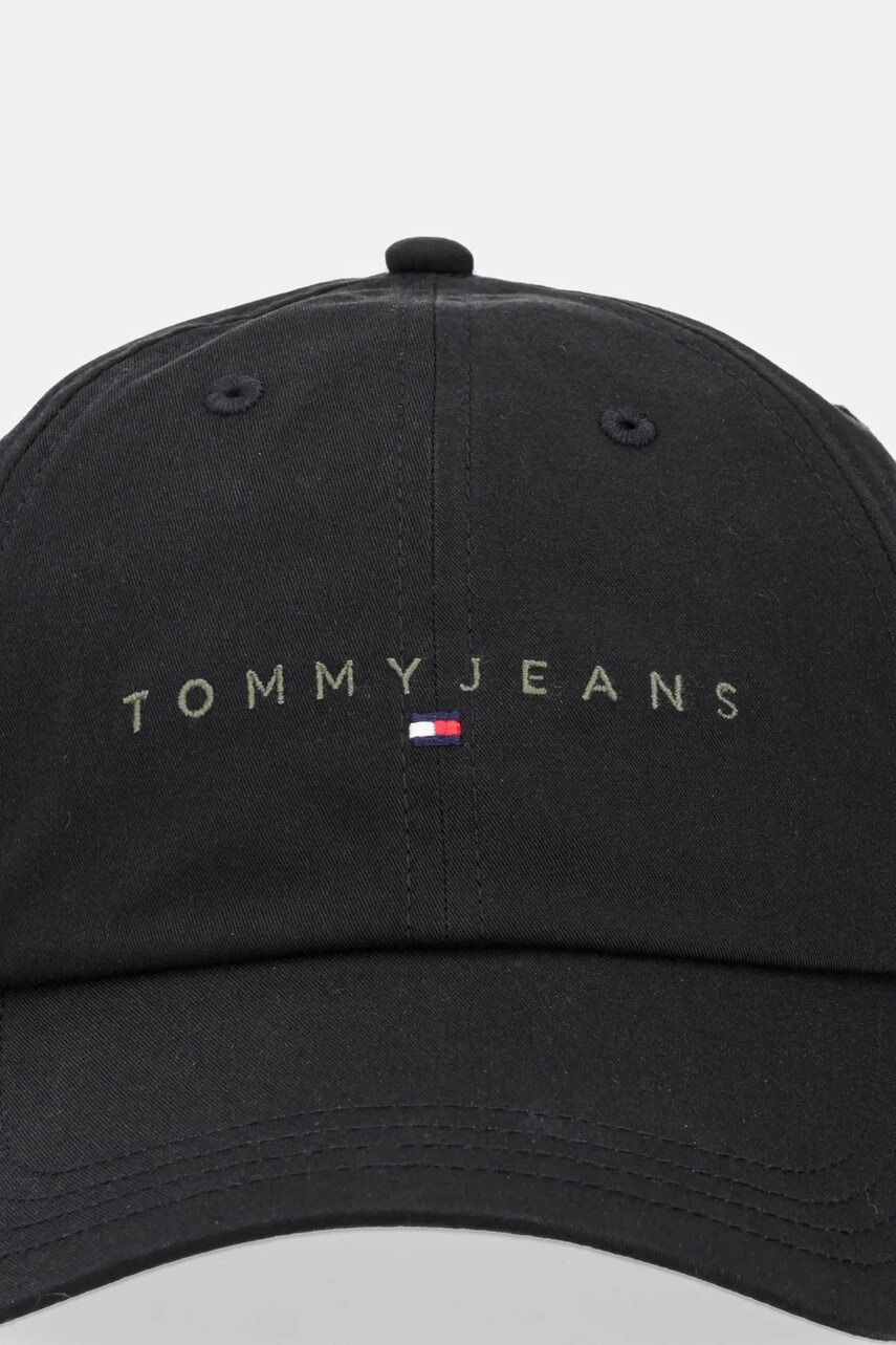 Бавовняна бейсболка Tommy Jeans 0 колір чорний з аплікацією AM0AM12958