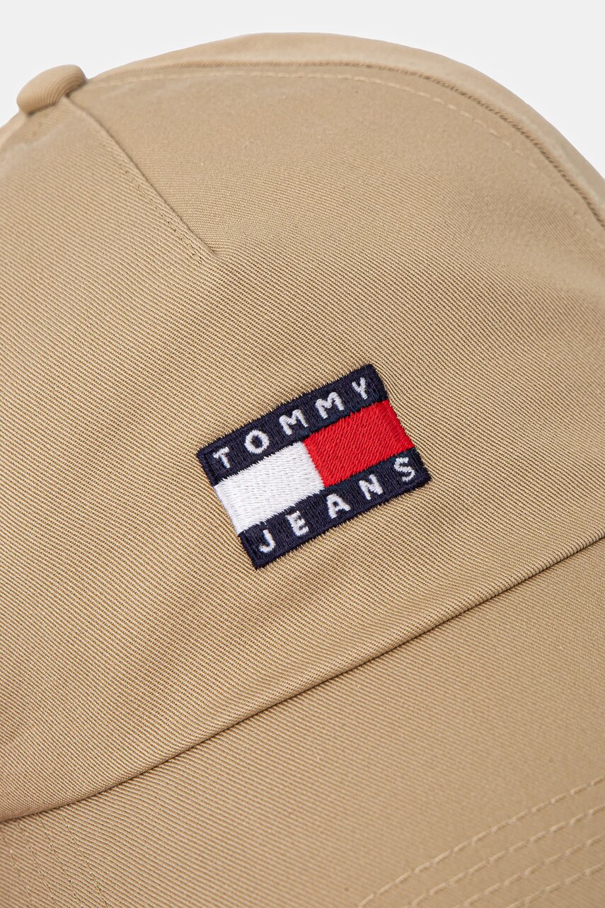 Бавовняна бейсболка Tommy Jeans колір бежевий з аплікацією AM0AM12933