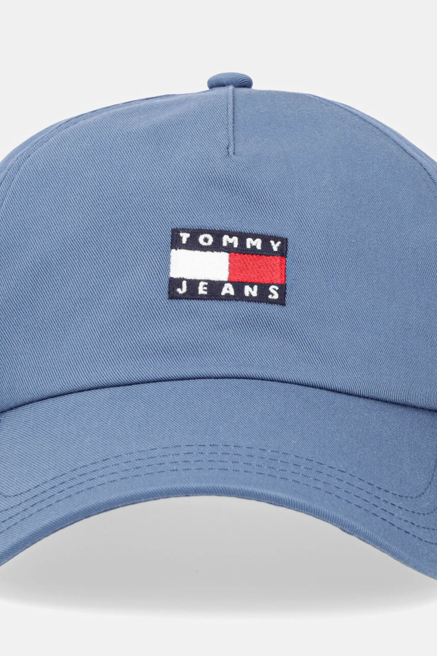 Бавовняна бейсболка Tommy Jeans колір бірюзовий з аплікацією AM0AM12933