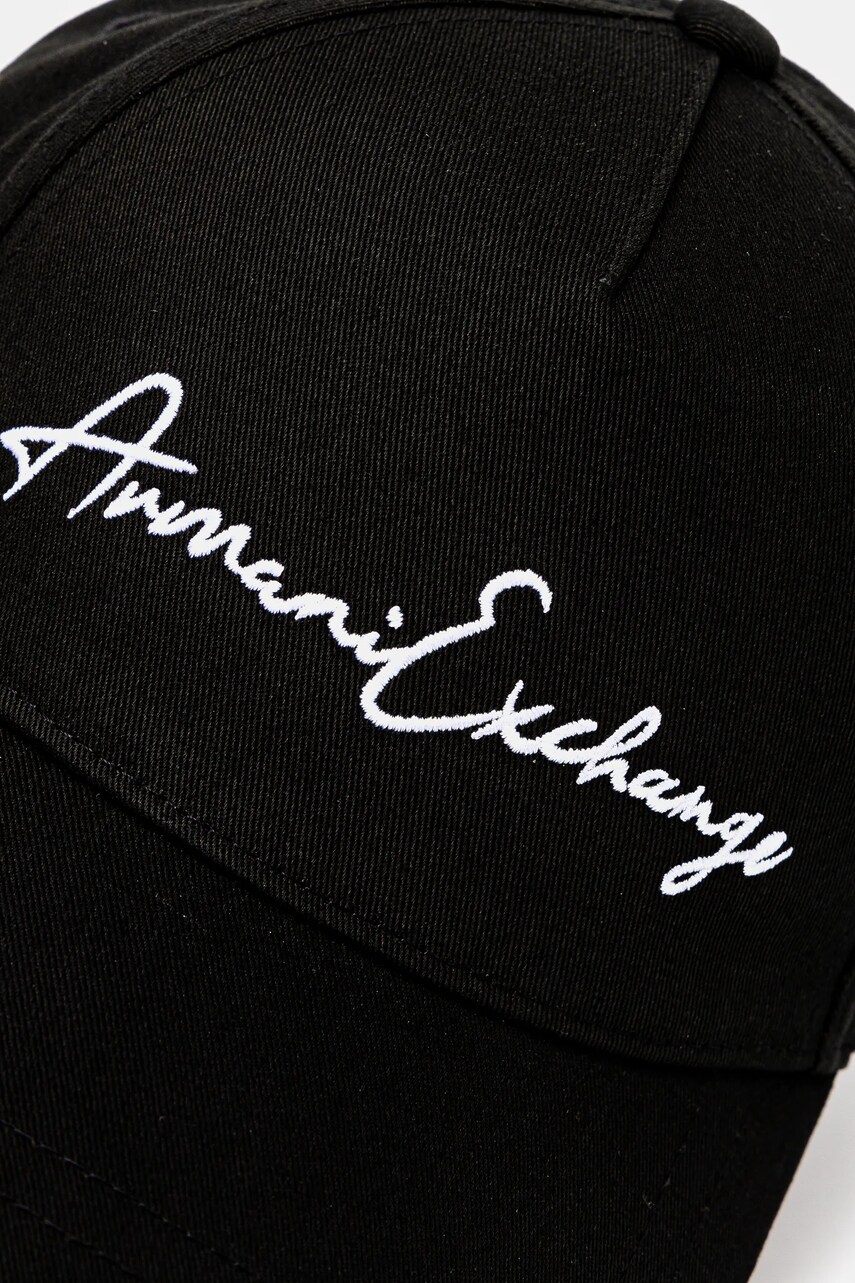 Бавовняна бейсболка Armani Exchange колір чорний з аплікацією 954224 CC516