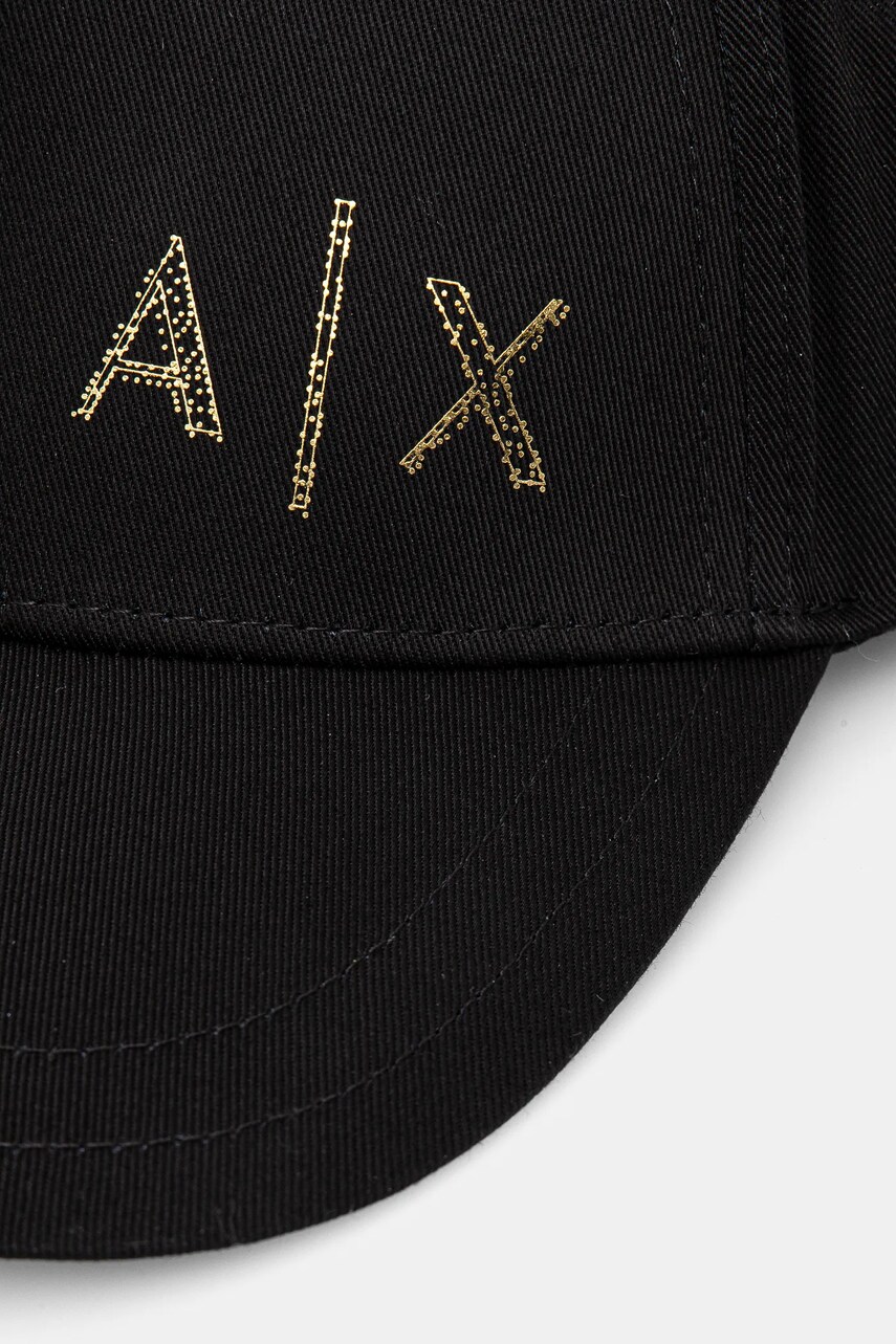 Бавовняна бейсболка Armani Exchange колір чорний з принтом XM000282 AF12102