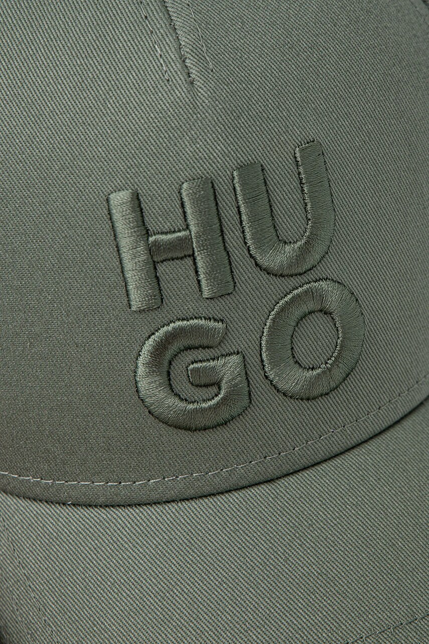 Бавовняна бейсболка HUGO колір зелений з аплікацією 50533409