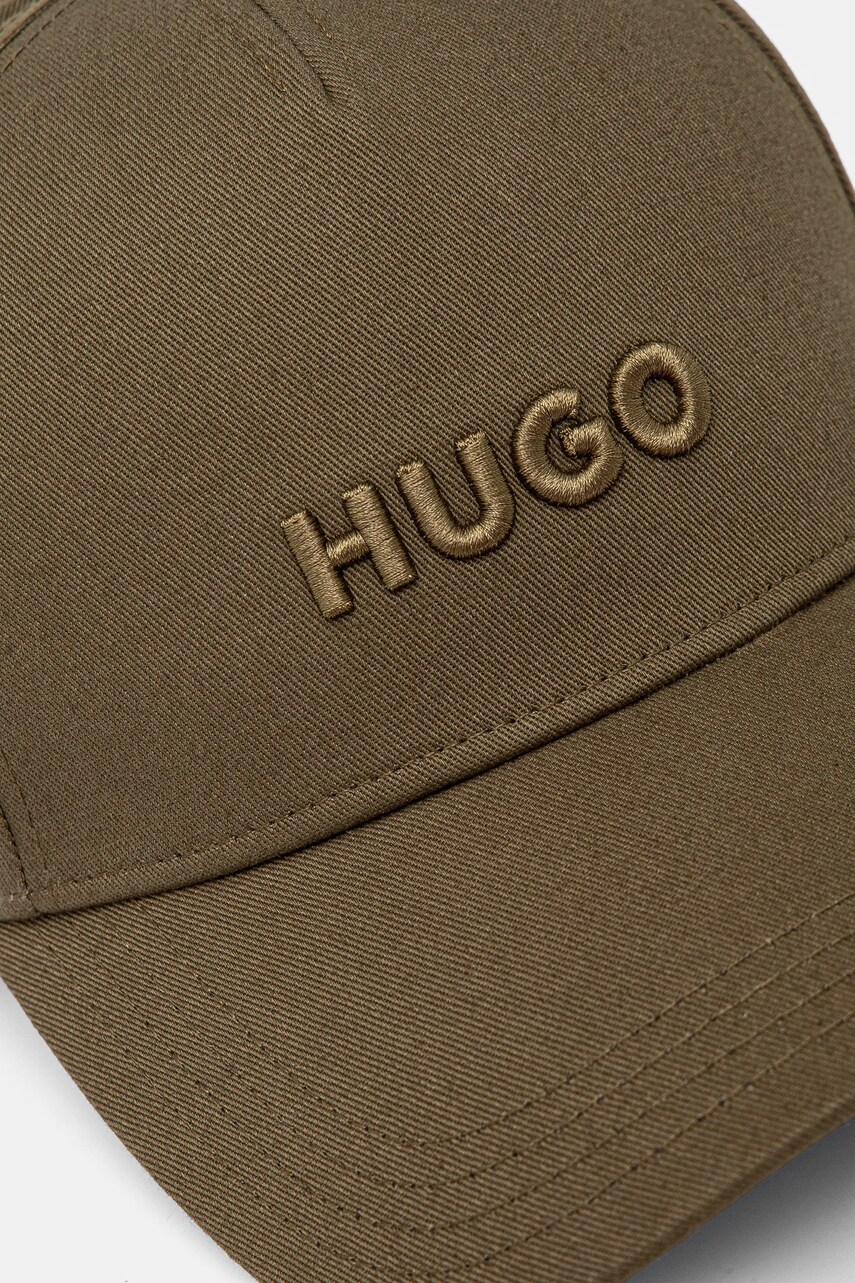 Кепка HUGO колір зелений однотонна 50533410