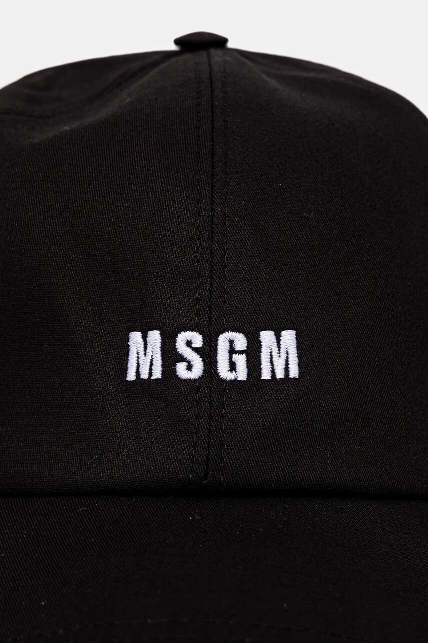Кепка MSGM колір чорний з аплікацією 3840ML04.257126