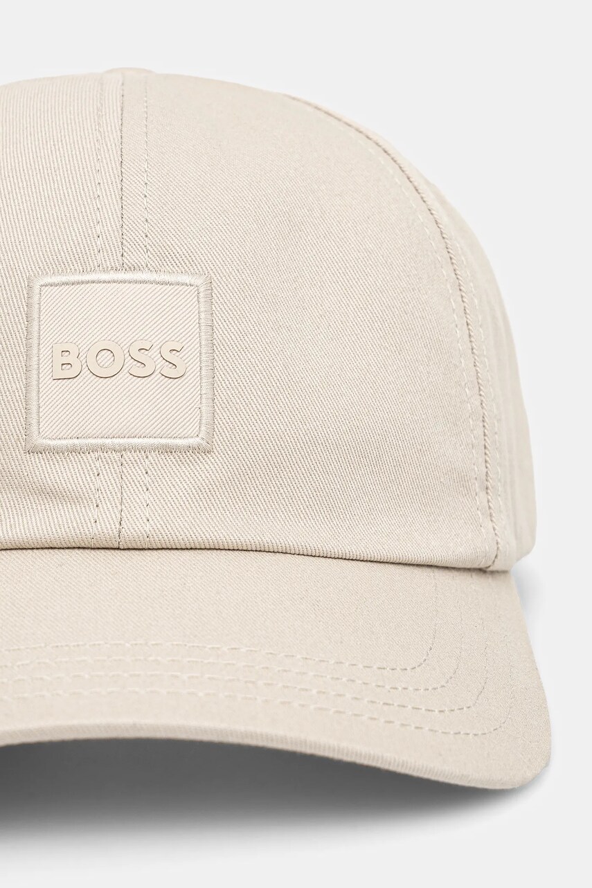 Бавовняна бейсболка Boss Orange колір бежевий з аплікацією 50535555