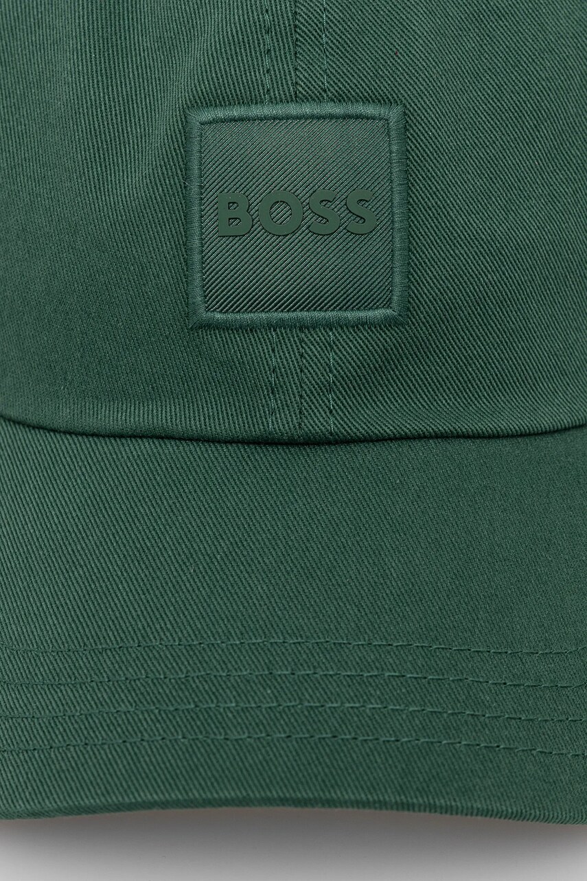 Бавовняна бейсболка Boss Orange колір зелений з аплікацією 50535555