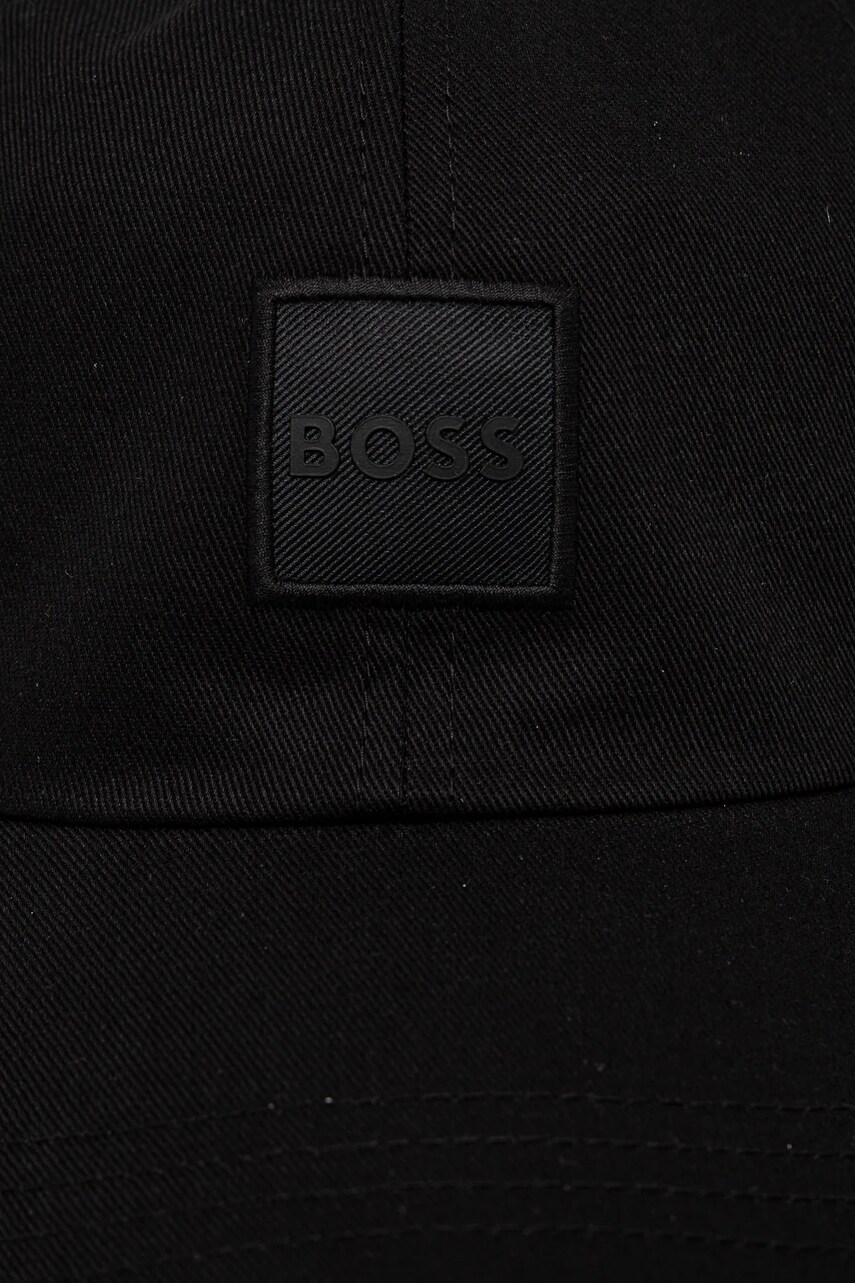 Бавовняна бейсболка Boss Orange колір чорний з аплікацією 50535555