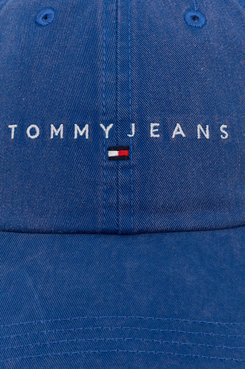 Бавовняна бейсболка Tommy Jeans колір фіолетовий з аплікацією AM0AM13355