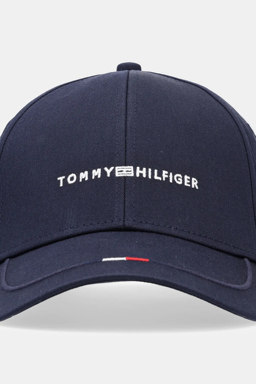 Бавовняна бейсболка Tommy Hilfiger колір синій з аплікацією AM0AM13001