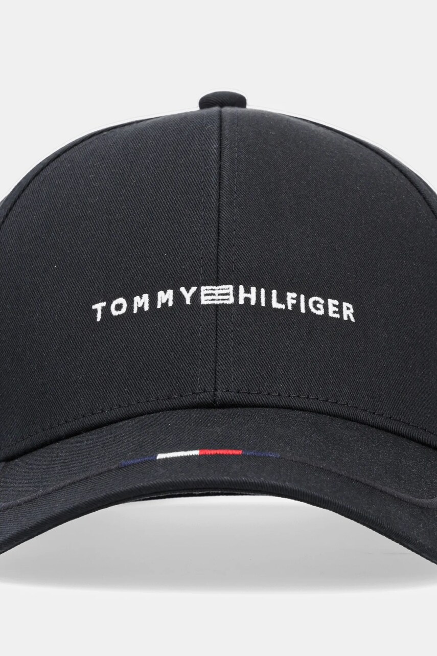 Бавовняна бейсболка Tommy Hilfiger колір чорний з аплікацією AM0AM13001