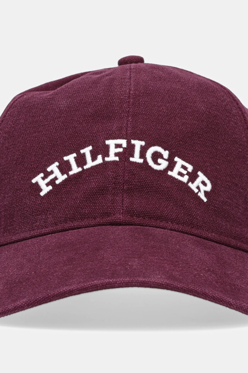 Бавовняна бейсболка Tommy Hilfiger колір бордовий з аплікацією AM0AM13003