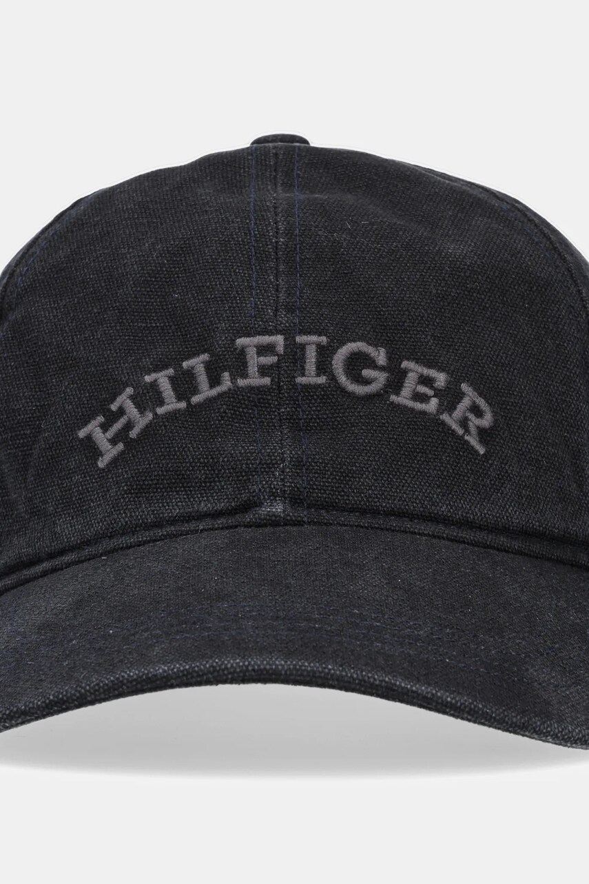 Бавовняна бейсболка Tommy Hilfiger колір чорний з аплікацією AM0AM13003