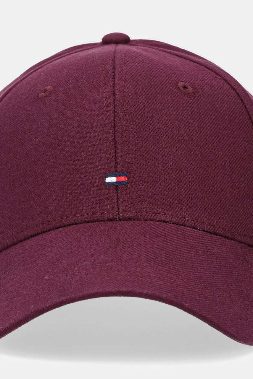 Бавовняна бейсболка Tommy Hilfiger колір бордовий однотонна AM0AM13008
