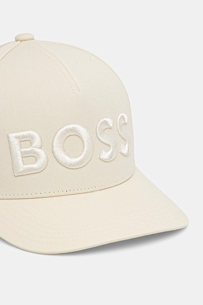 Бавовняна бейсболка BOSS колір чорний з аплікацією 50536482