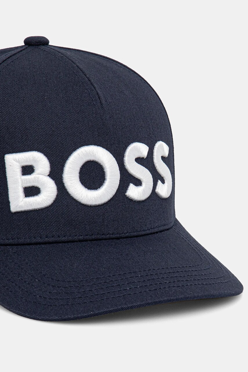 Бавовняна бейсболка BOSS колір чорний з аплікацією 50536482