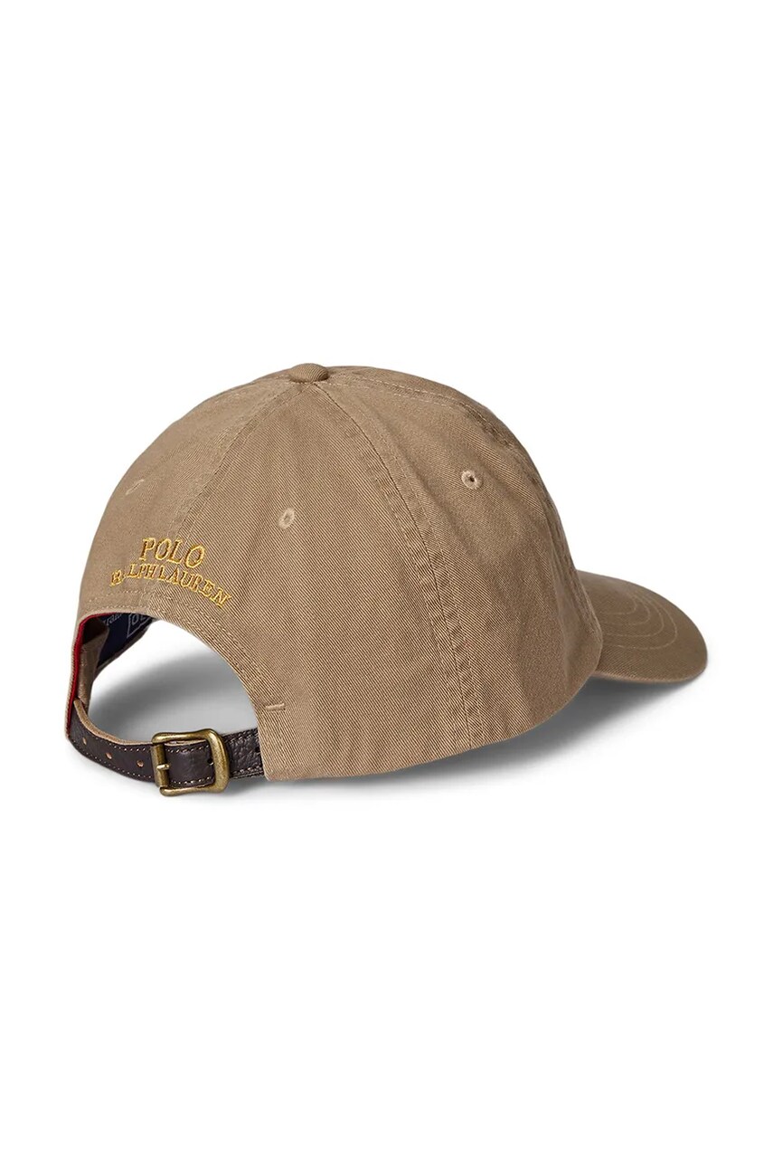 Бавовняна бейсболка Polo Ralph Lauren колір бежевий однотонна 710961266