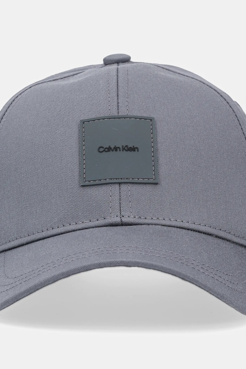 Бавовняна бейсболка Calvin Klein колір сірий з аплікацією K50K512616