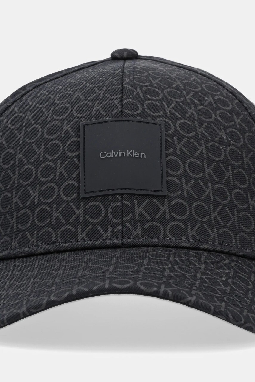 Бавовняна бейсболка Calvin Klein колір чорний візерунок K50K512645