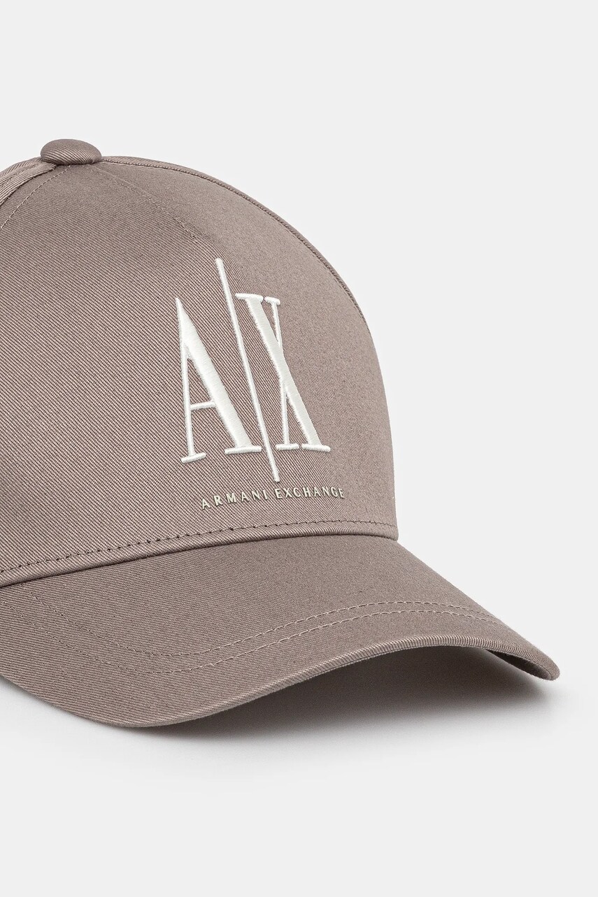 Бавовняна бейсболка Armani Exchange колір бежевий з аплікацією XM000811 AF13343