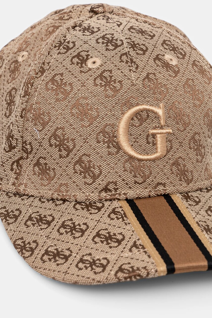 Кепка Guess LONDON колір бежевий візерунок AM9497 POL01