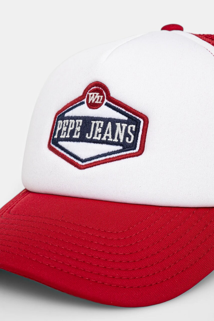 Кепка Pepe Jeans MALTON CAP колір червоний з аплікацією PM040568